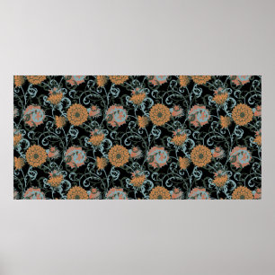 Nahtloses Muster mit Blume. Vintager Sommer Femi Poster