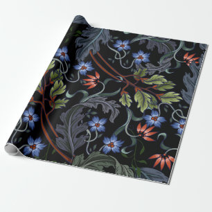 Nahtloses Muster mit Blumen im Art Deco-Stil. M Geschenkpapier
