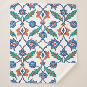 Nahtloses Muster mit blumengeschmückten Ornamenten Sherpadecke