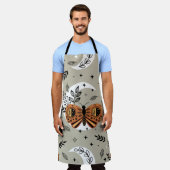 Nahtloses Muster mit böhmischem Schmetterling auf Schürze (Getragen)