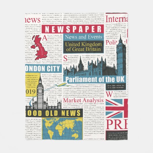  Nahtloses Muster mit britischen oder Londoner Zei Fleecedecke (Vorderseite)