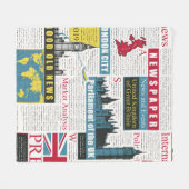  Nahtloses Muster mit britischen oder Londoner Zei Fleecedecke (Vorderseite (Horizontal))