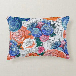 Nahtloses Muster mit bunten Blume Dekokissen