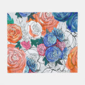 Nahtloses Muster mit bunten Blume Fleecedecke (Vorderseite (Horizontal))