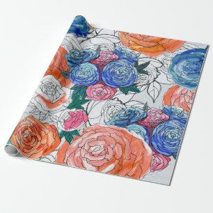 Nahtloses Muster mit bunten Blume Geschenkpapier