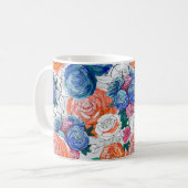 Nahtloses Muster mit bunten Blume Kaffeetasse (Vorderseite Links)