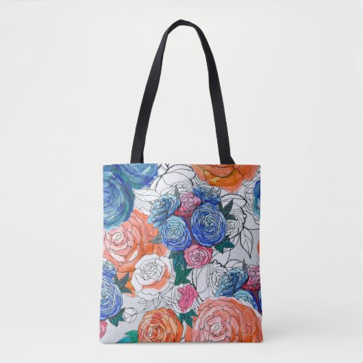 Nahtloses Muster mit bunten Blume Tasche (Vorderseite)