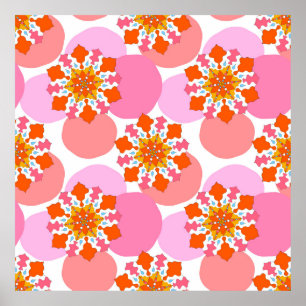 Nahtloses Muster mit bunten Mandalasen. Helle Poster