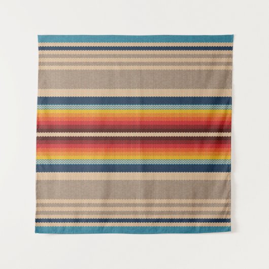 Nahtloses Muster mit bunten Streifen Wandteppich (Vorderseite (Horizontal))