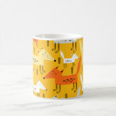 Nahtloses Muster mit Cartoon-Füchsen, Dekorelement Kaffeetasse (Mittel)
