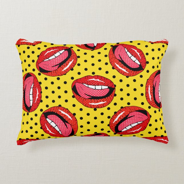 Nahtloses Muster mit Cartoon-Patch-Abzeichen mit l Dekokissen (Vorderseite)