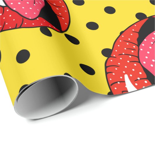 Nahtloses Muster mit Cartoon-Patch-Abzeichen mit l Geschenkpapier (Rolleneckpunkt)