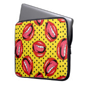 Nahtloses Muster mit Cartoon-Patch-Abzeichen mit l Laptopschutzhülle (Vorderseite Links)