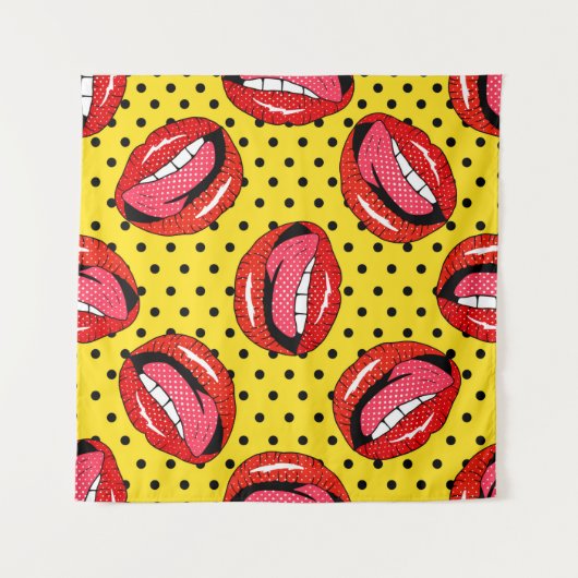 Nahtloses Muster mit Cartoon-Patch-Abzeichen mit l Wandteppich (Vorderseite (Horizontal))