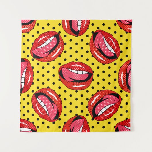 Nahtloses Muster mit Cartoon-Patch-Abzeichen mit l Wandteppich (Vorderseite)