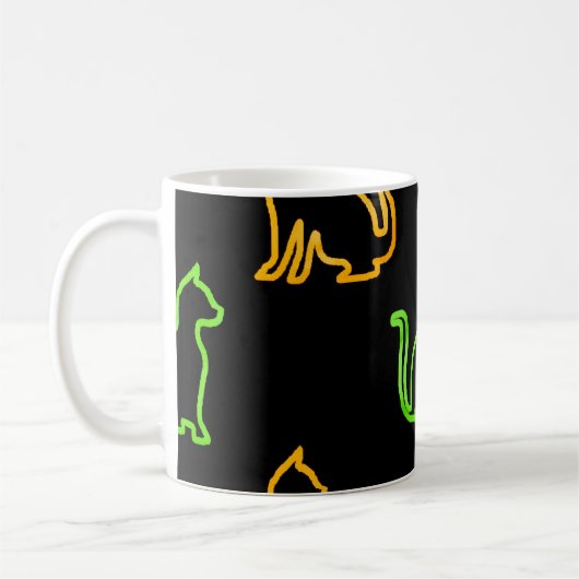 Nahtloses Muster mit Catsabstract,Tier,Kunst,Arti Kaffeetasse (Links)