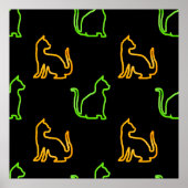 Nahtloses Muster mit Catsabstract,Tier,Kunst,Arti Poster (Vorne)