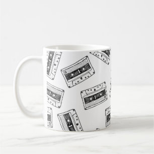 Nahtloses Muster mit Compact Cassette im Vintage-S Kaffeetasse