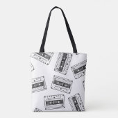 Nahtloses Muster mit Compact Cassette in Vintag Tasche (Rückseite)
