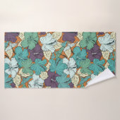 Nahtloses Muster mit dekorativem Sommer Hibiskus f Badehandtuch (Badehandtuch)