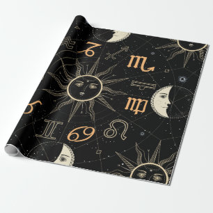 Nahtloses Muster mit dem Horoskop-Kreis mit Zo Geschenkpapier