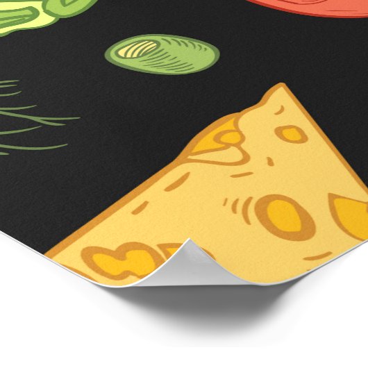 Nahtloses Muster mit diätetischer Nahrung, gesunde Poster (Ecke)