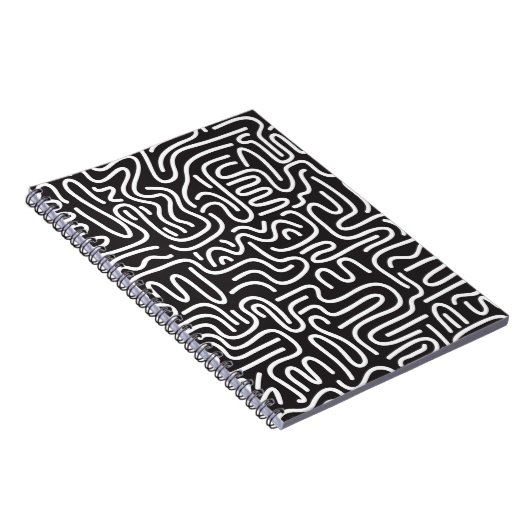 Nahtloses Muster mit doodlen gewölbten Linien in R Notizblock (Rechte Seite)