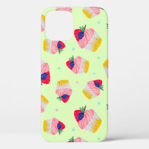 Nahtloses Muster mit einem Cupcake mit Erdbeeren Case-Mate iPhone Hülle