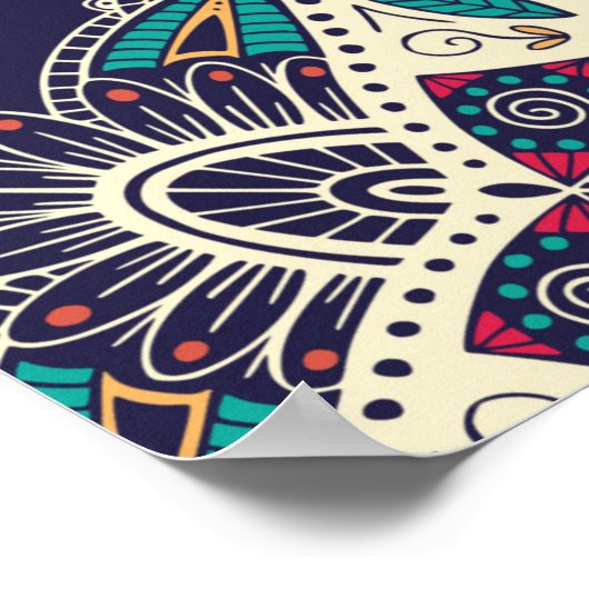 Nahtloses Muster mit einem märchenhaften, blumenge Poster (Ecke)