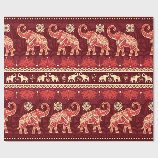 Nahtloses Muster mit Elefanten  Geschenkpapier (Flach)