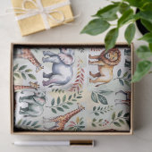 Nahtloses Muster mit Elefanten Löwen Seidenpapier (Geschenk)