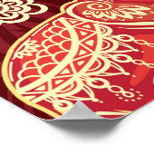 Nahtloses Muster mit Elefanten Poster (Ecke)