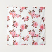 Nahtloses Muster mit englisch rosenschön, schwarz Wandteppich (Vorderseite (Horizontal))