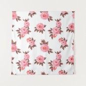 Nahtloses Muster mit englisch rosenschön, schwarz Wandteppich (Vorderseite)