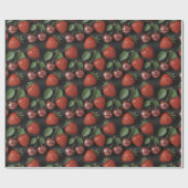 Nahtloses Muster mit Erdbeeren und Kirschen Geschenkpapier (Flach)