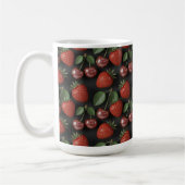 Nahtloses Muster mit Erdbeeren und Kirschen Kaffeetasse (Links)