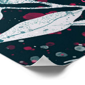 Nahtloses Muster mit Eukalyptus-Blätter und Blume Poster (Ecke)