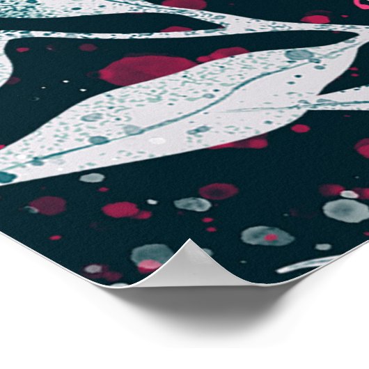 Nahtloses Muster mit Eukalyptus-Blätter und Blume Poster (Ecke)