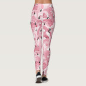 nahtloses Muster mit exotischen rosa Flamingos Leggings (Rückseite)