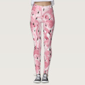 nahtloses Muster mit exotischen rosa Flamingos Leggings (Vorderseite)