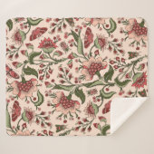 Nahtloses Muster mit fantasievollen Blume, natürli Sherpadecke (Vorderseite (Horizontal))