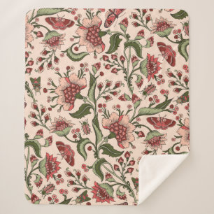 Nahtloses Muster mit fantasievollen Blume, natürli Sherpadecke