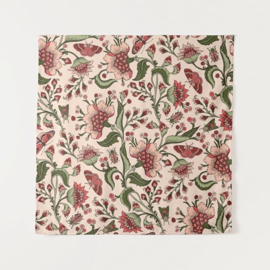 Nahtloses Muster mit fantasievollen Blume, natürli Wandteppich (Vorderseite)