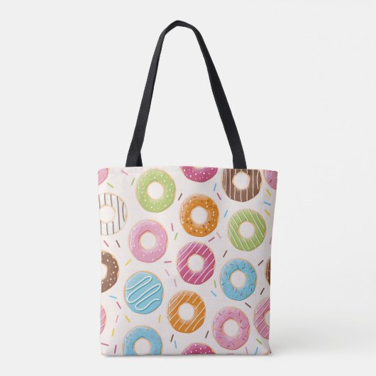 Nahtloses Muster mit farbenfrohen, leckeren, glänz Tasche (Rückseite)