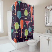 Nahtloses Muster mit farbenfrohen Wasserfarbcockta Duschvorhang (Beispiel)