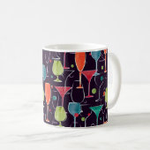 Nahtloses Muster mit farbenfrohen Wasserfarbcockta Kaffeetasse (VorderseiteRechts)