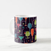 Nahtloses Muster mit farbenfrohen Wasserfarbcockta Kaffeetasse (Vorderseite Links)