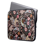 Nahtloses Muster mit farbenfroher Paisley-Blüte Laptopschutzhülle (Vorderseite Links)