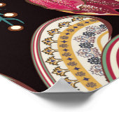 Nahtloses Muster mit farbenfroher Paisley-Blüte Poster (Ecke)