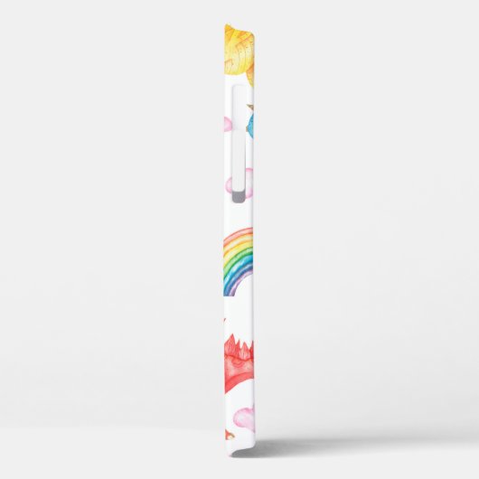 Nahtloses Muster mit farbigen Dinosauriern, Regen Case-Mate iPhone Hülle (Rückseite / Links)